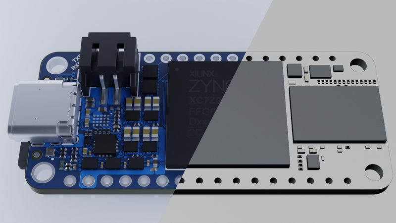 3D render of a PCB in Blender