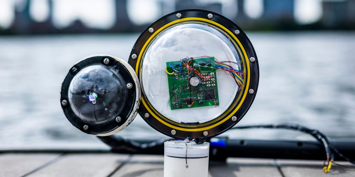 A battery-free, wireless underwater camera developed at MIT could have many uses, including climate modeling. “We are missing data from over 95 percent of the ocean. This technology could help us build more accurate climate models and better understand how climate change impacts the underwater world,” says Associate Professor Fadel Adib. Image: Adam Glanzman