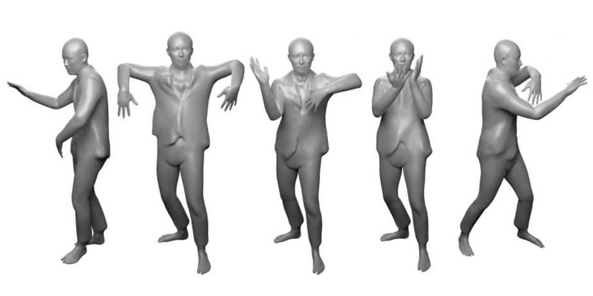 The new AI-​based approach can create realistic virtual humans that perform never-​before-seen moves such as wild dancing. (Graphic: Xu Chen/ETH Zürich)