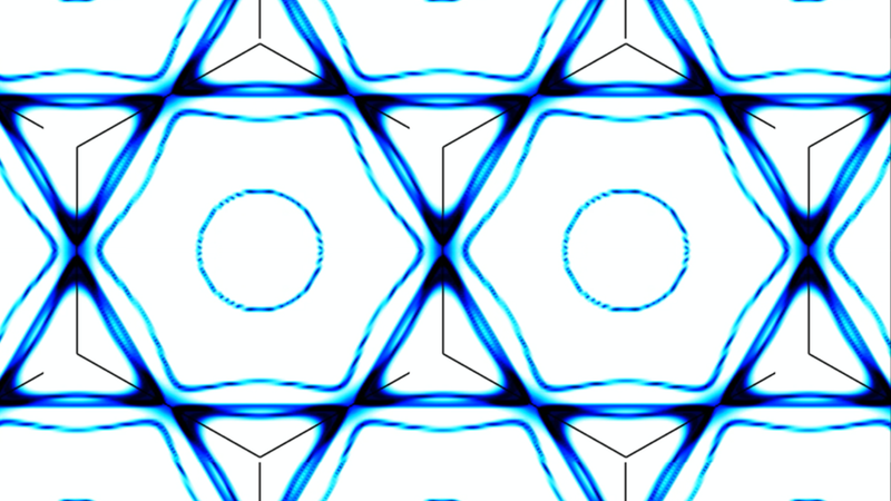 A visualization of the zero-energy electronic states — also known as a "Fermi surface" — from the kagome material studied by MIT’s Riccardo Comin and colleagues Credits: Image courtesy of the Comin Laboratory.