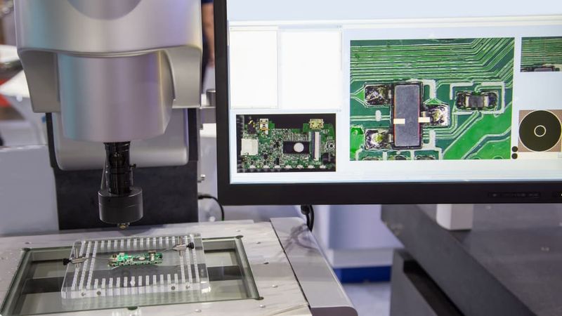 Vision measuring instrument inspecting a printed circuit board