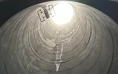 First non-entry ultrasonic testing (UT) inspection in a confined space using an aerial robot