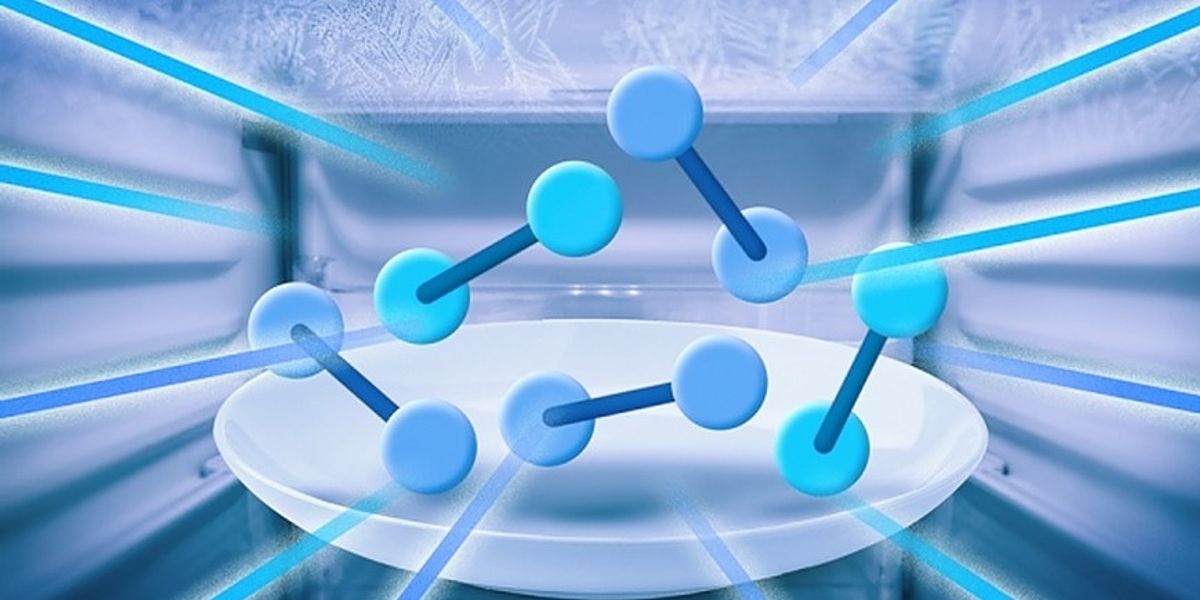  A new “refrigerator” super-cools molecules to nanokelvin temperatures. The technique may enable more complex, molecule-based quantum computing.  Image: José-Luis Olivares, MIT