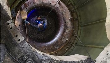 3D scanning of a suction pipe in a hydropower plant