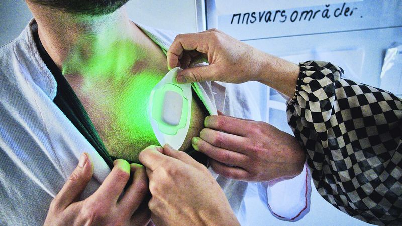 Testing patches at Psychiatric Centre of North Zealand Photo: Magnus Møller.