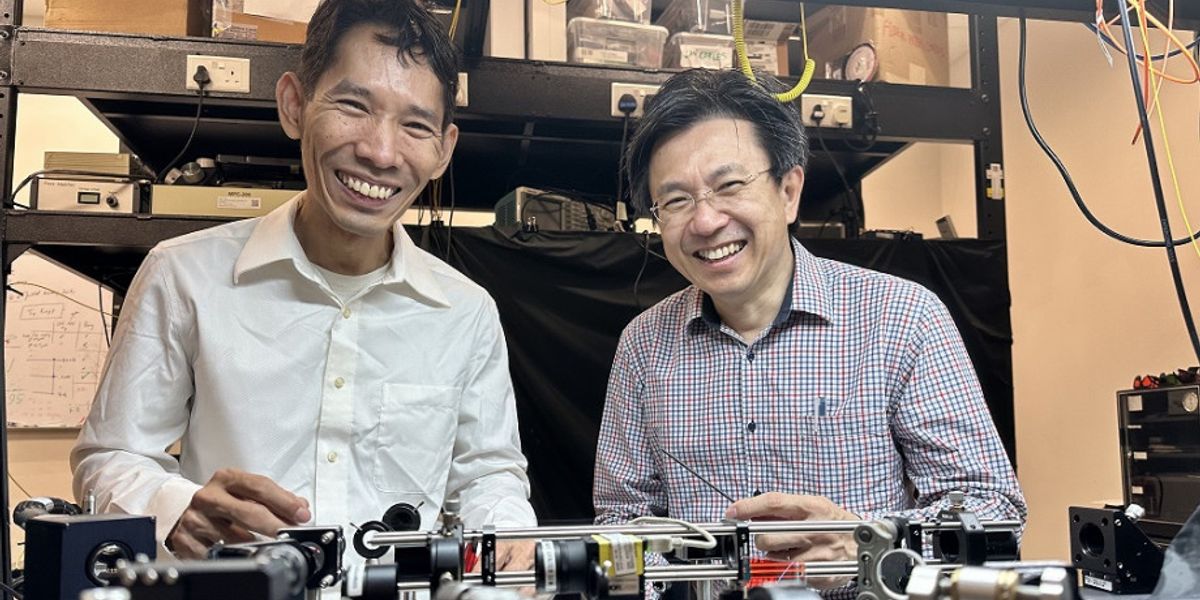 Dr Syed Assad and Professor Ping Koy Lam. Photo: Valerie Wong, A-Star Institute of Materials Research and Engineering.