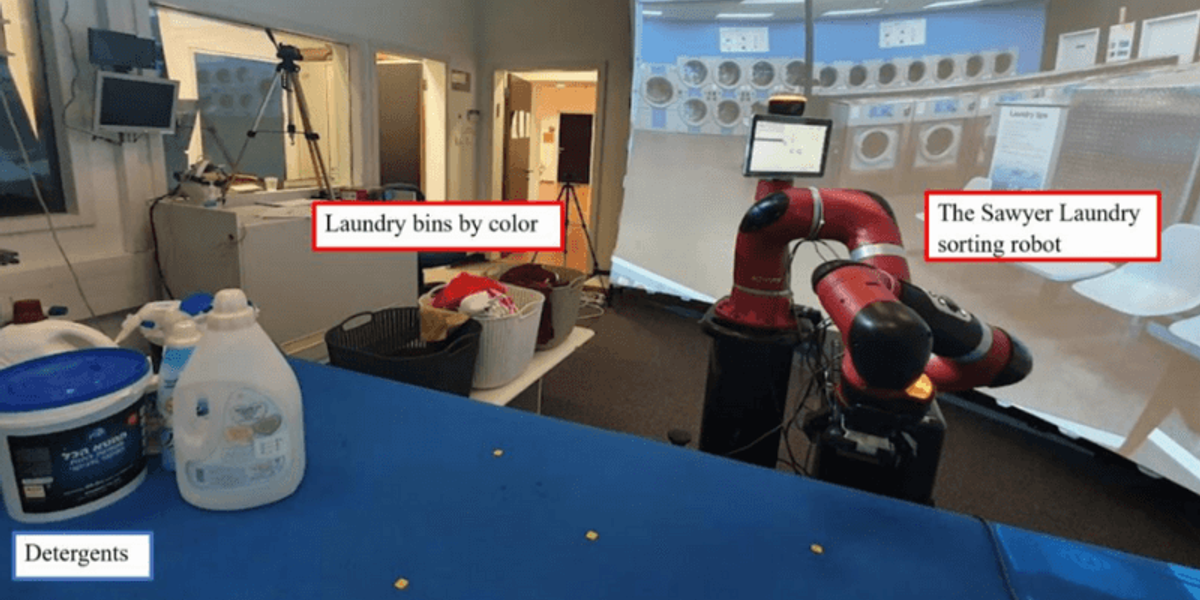 The robotic-human interaction experimentation– Laundry Sorting Workstation [Image Credit: Research Paper]