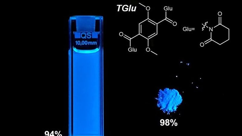 Displays, imaging and sensing: New blue fluorophore breaks efficiency records in both solids and solutions