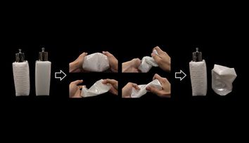 Woven metamaterials inspired by baskets for stiff, resilient robots