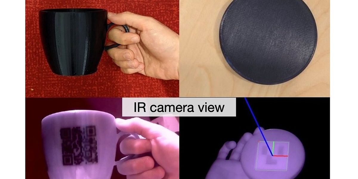 MIT scientists built a user interface that facilitates the integration of common tags (QR codes or ArUco markers used for augmented reality) with the object geometry to make them 3D printable as InfraredTags. Credits: Photos courtesy of MIT CSAIL.