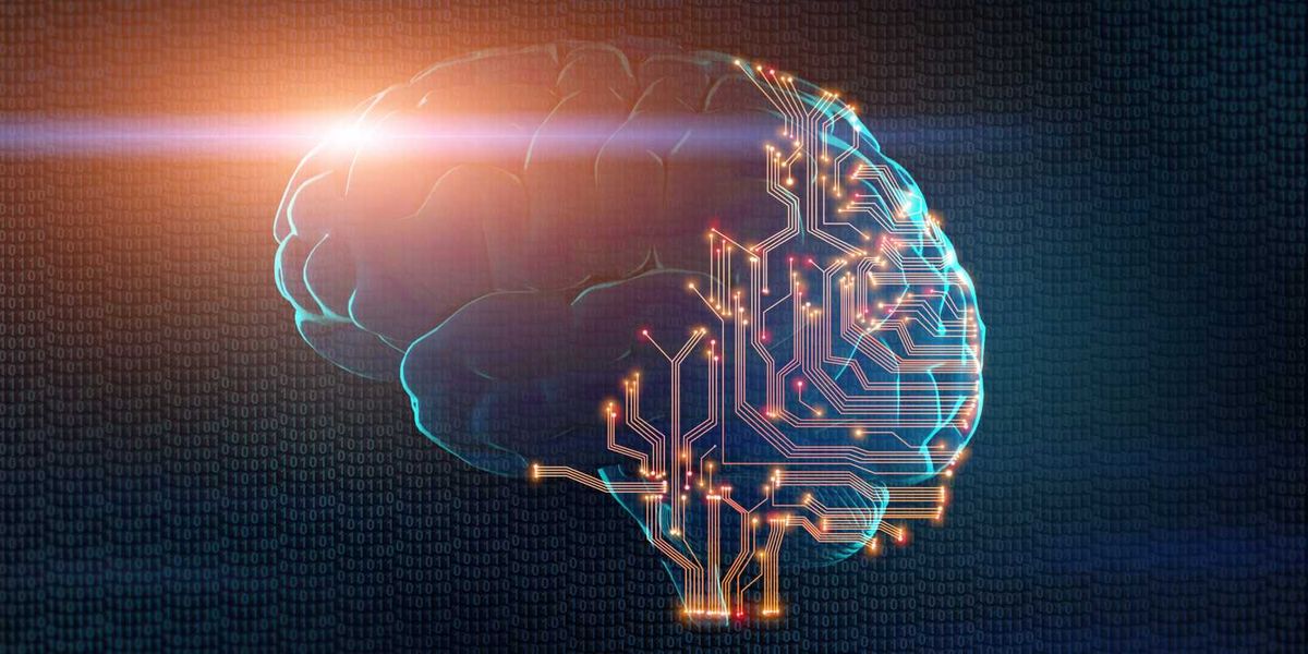 Scientists aim to perform machine-​learning tasks more efficiently with processors that emulate the working principles of the human brain. (Visualisations: Adobe Stock)