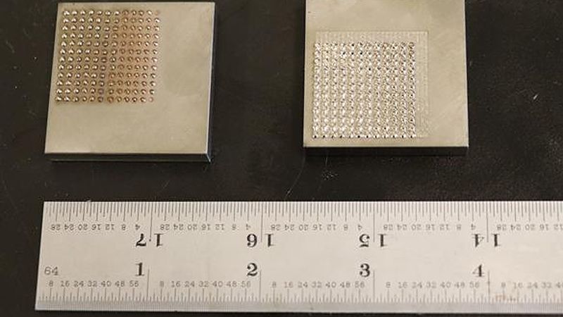 Tiny dots of individual candidate alloys