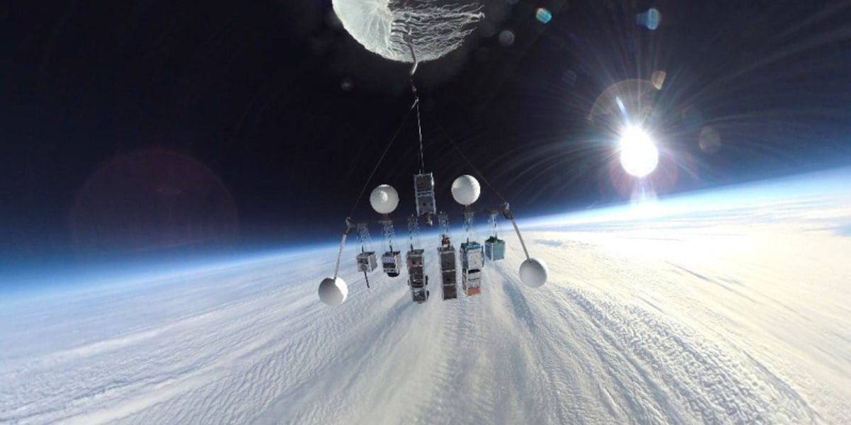 The research satellite at the altitude of 25 km. Photo courtesy of Stratonavtika company