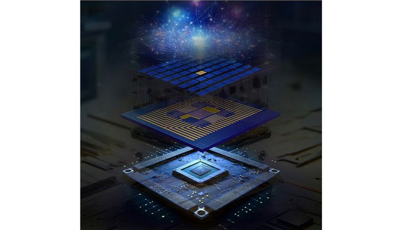 Researchers developed a modular fabrication process to produce a quantum-system-on-chip which integrates an array of artificial atom qubits onto a semiconductor chip. Image: Sampson Wilcox and Linsen Li, RLE