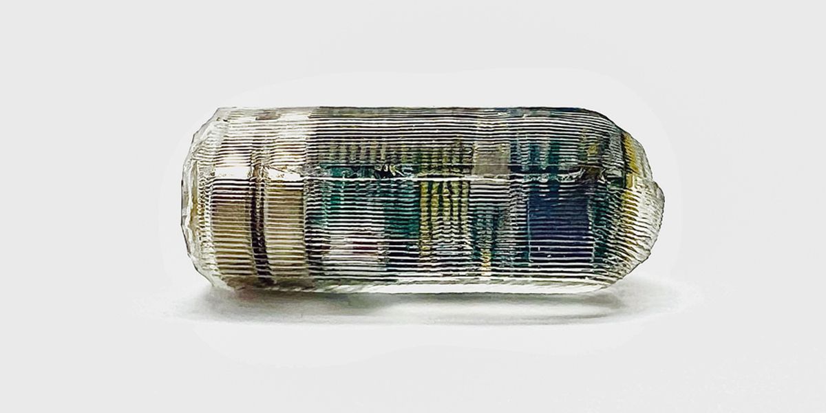 MIT engineers have shown that they can use magnetic fields to track the location of this ingestible sensor within the GI tract. Image: Courtesy of the researchers