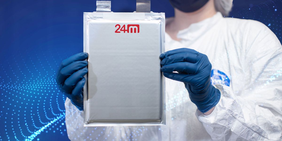 The MIT spinout 24M Technologies uses fewer materials to make its batteries than conventional lithium-ion cells. Courtesy of 24M Technology, edited by MIT News