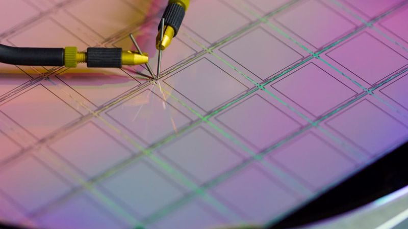 Checking Wafer Microchip with Probe Station