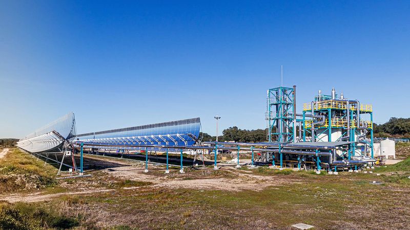 Parabolic trough systems Evora. Credit: Universidade de Évora/Hugo Faria