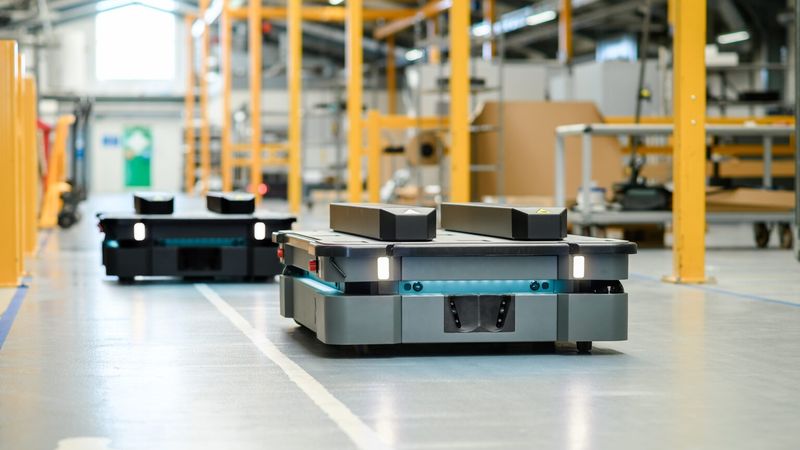 Autonomous Mobile Robots employed for material handling; Credits: Teradyne
