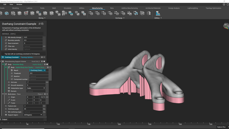 Topology Optimization Additive Manufacturing Constraints in nTopology