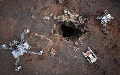 Paving the way for long-term missions on the moon: European team of autonomous robots explores lava cave in Lanzarote