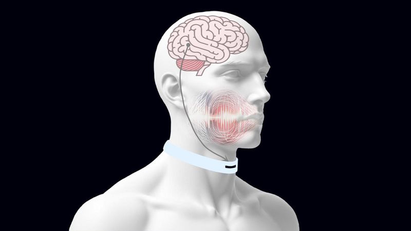 Micromovements in the throat are captured by an ultrasensitive strain sensor integrated into a smart choker, comprising a textile substrate with an overlying structured graphene layer. Credit: Mr Zibo Zhang from University College London