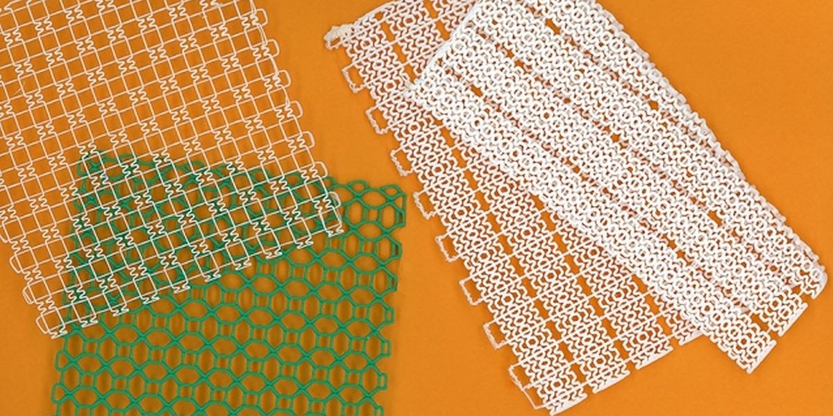 MIT engineers 3-D-print stretchy mesh, with customized patterns designed to be flexible yet strong, for use in ankle and knee braces.  Image: Felice Frankel