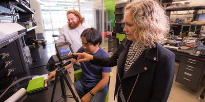 Drs. Cynthia Hipwell and Jonathan Felts are collaborating to better understand how temperature can be used to achieve high-fidelity touch technology. | Image: Texas A&M Engineering