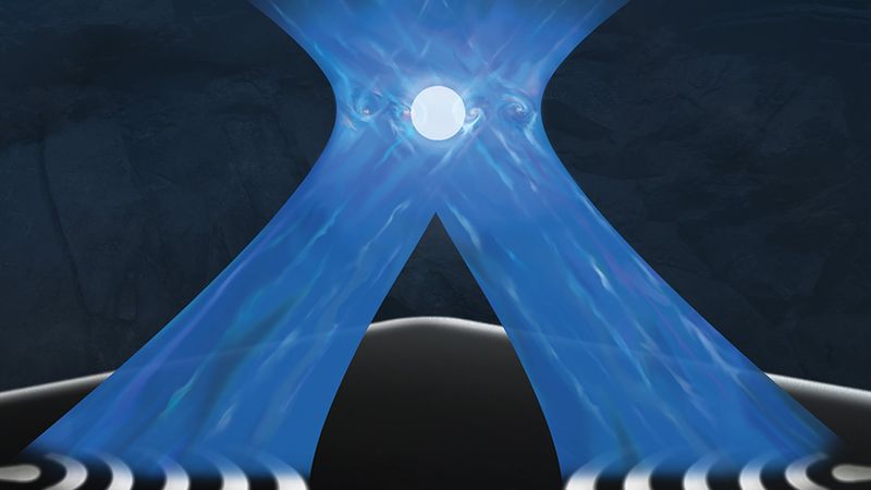 Researchers developed a photonic chip that incorporates precisely designed antennas to manipulate beams of tightly focused, intersecting light, which can rapidly cool a quantum computing system to someday enable greater efficiency and stability. Credit: Michael Hurley and Sampson Wilcox