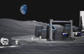 Constructing the first lunar base with space-ready 3D concrete printers