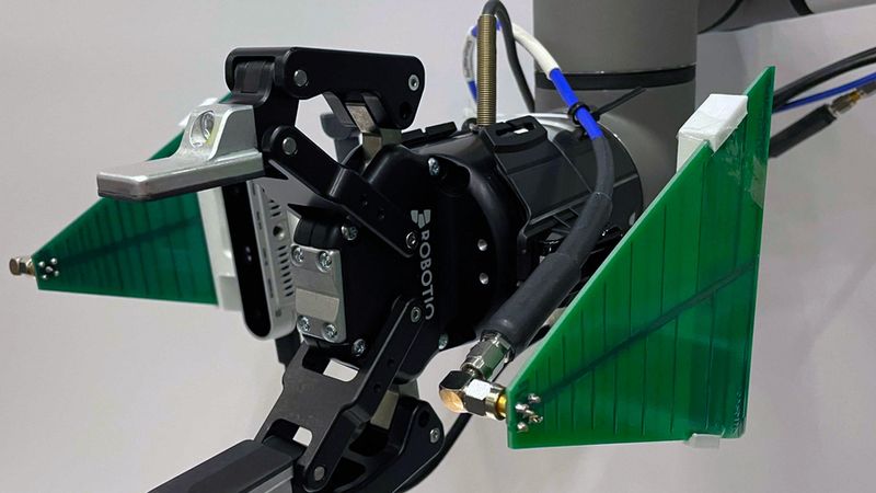 Researchers at MIT have developed a fully-integrated robotic arm that fuses visual data from a camera and radio frequency (RF) information from an antenna to find and retrieve objects, even when they are buried under a pile and fully out of view. Credits: Courtesy of the researchers