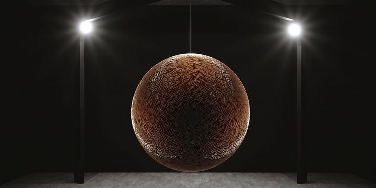 Robert Longo’s “Death Star,” was created from approximately 40,000 inert bullets. Courtesy Of Robert Longo/Metro Pictures/Galerie Thaddaeus Ropac (source: newsweek.com)