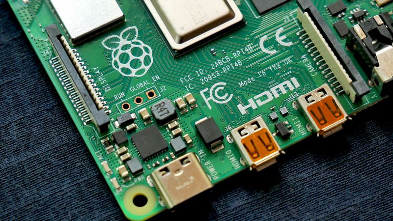 Green Printed Circuit Board - Raspberry Pi