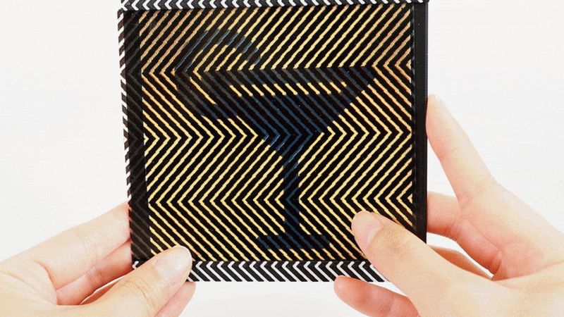 “Our system can turn a seemingly static, abstract image into an attention-catching animation,” says MIT PhD student Ticha Sethapakdi, a lead researcher on the FabObscura project. “The tool lowers the barrier to entry to creating these barrier-grid animations, while helping users express a variety of designs that would’ve been very time-consuming to explore by hand.” Image courtesy of the researchers.