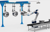3D scanning of objects moving on an overhead conveyor