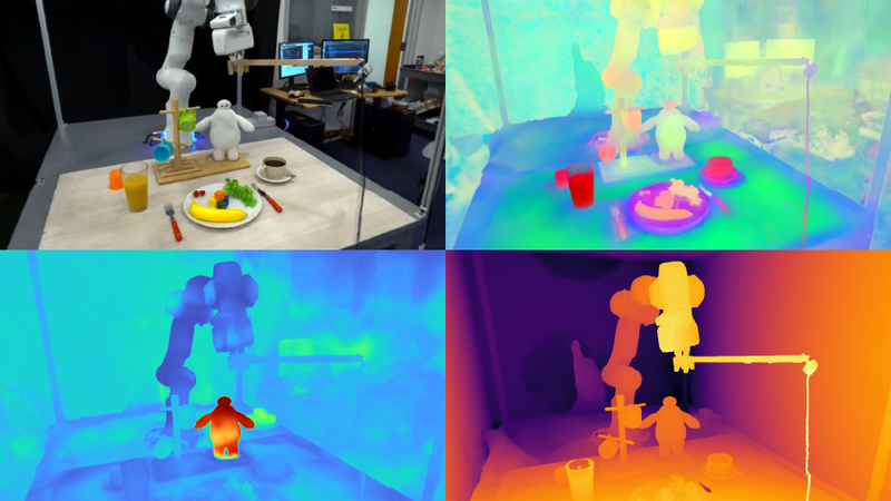 Feature Fields for Robotic Manipulation (F3RM) enables robots to interpret open-ended text prompts using natural language, helping the machines manipulate unfamiliar objects. The system’s 3D feature fields could be helpful in environments that contain thousands of objects, such as warehouses. Images courtesy of the researchers.