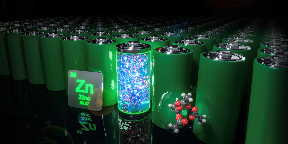 Zinc batteries are considered promising alternatives to lithium-​ion batteries. (Visualisations: ETH Zurich / Xin Zou)