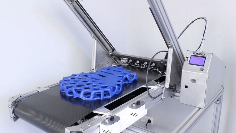 Conveyor belts can extend the build area of a 3D printer