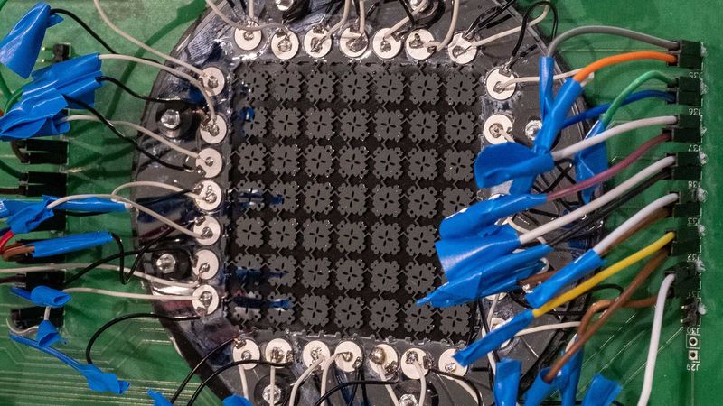 prototype of the sound sensor is relatively large. (Photograph: Astrid Robertsson / ETH Zurich)