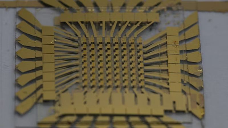 Researchers demonstrated monolithic 3D integration of layered 2D material into novel processing hardware for artificial intelligence computing. The new approach provides a material-level solution for fully integrating many functions into a single, small electronic chip – and paves the way for advanced AI computing. (Image courtesy of Sang-Hoon Bae)