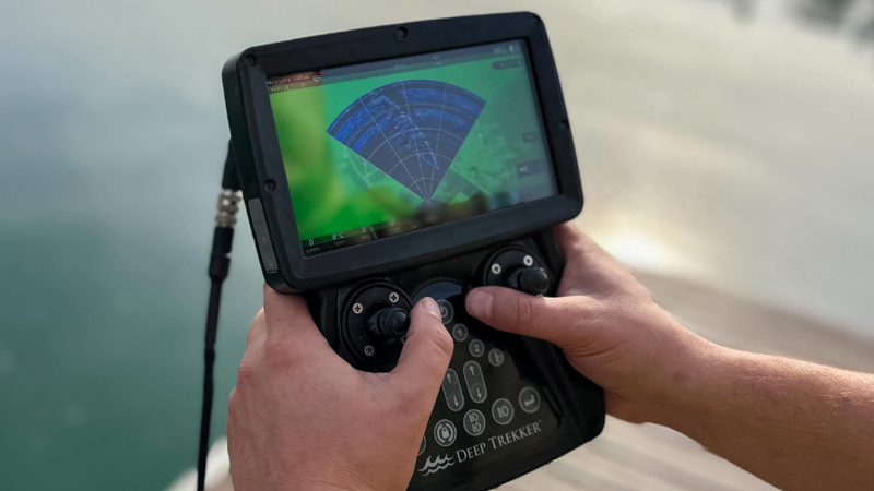 Deep Trekker ROV controller with video feed and sonar overlay.