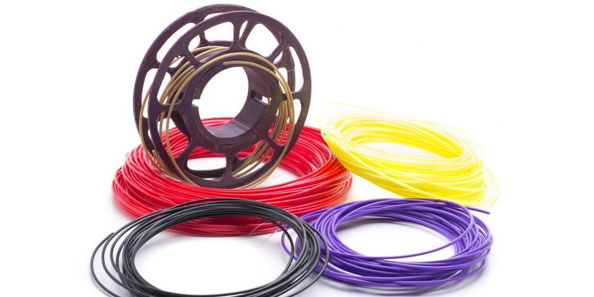Various types of filament for 3D printers