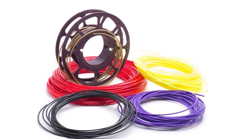 Various types of filament for 3D printers