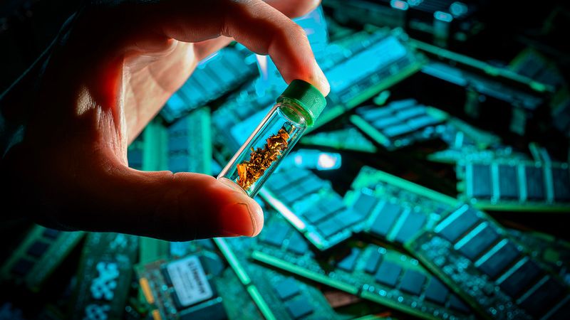 A new study from the University of Illinois Urbana-Champaign shows how electrochemistry can be used to extract precious metals from discarded electronics in an efficient and environmentally friendly manner. Photo by Fred Zwicky