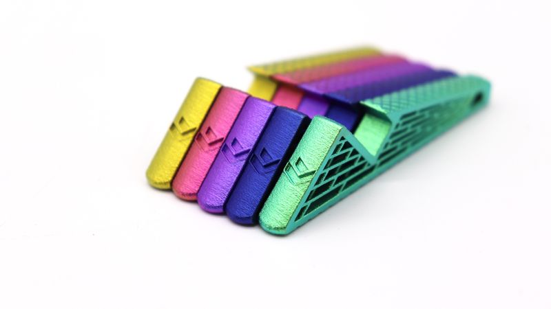 Metal 3D printed Titanium bottle openers - anodized
