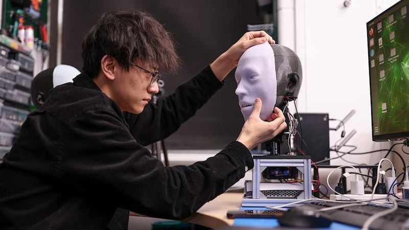 The study's lead author, Yuhang Hu, a PhD student at Columbia Engineering in Hod Lipson’s lab. Credit: John Abbott/Columbia Engineering