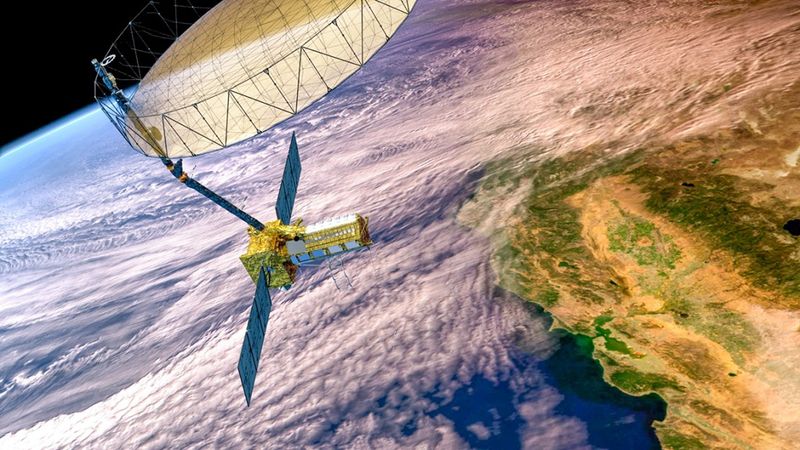 This artist’s rendering shows the NASA-ISRO SAR satellite, which will use synthetic aperture radar – and Cornell expertise – to monitor nearly all the planet’s land- and ice-covered surfaces twice every 12 days, creating the most comprehensive picture yet of Earth’s ever-changing exterior. Provided/NASA