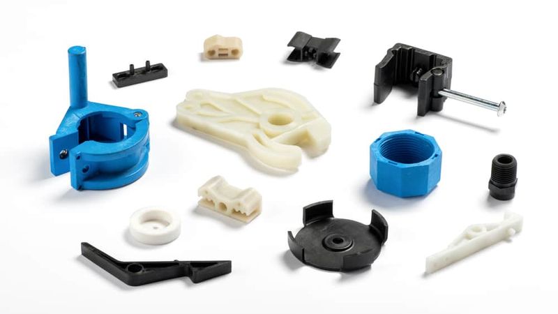 Some plastic parts can be 3D printed or injection molded