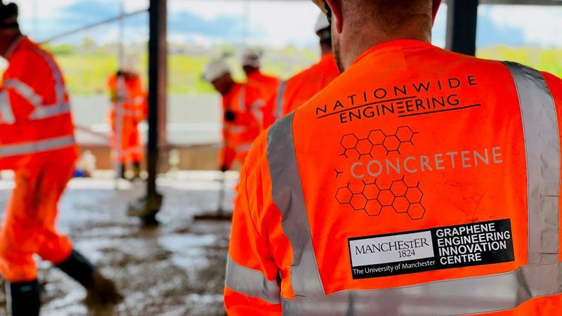 The team laying the foundation for the gym in Amesbury, Wiltshire (Source: University of Manchester)