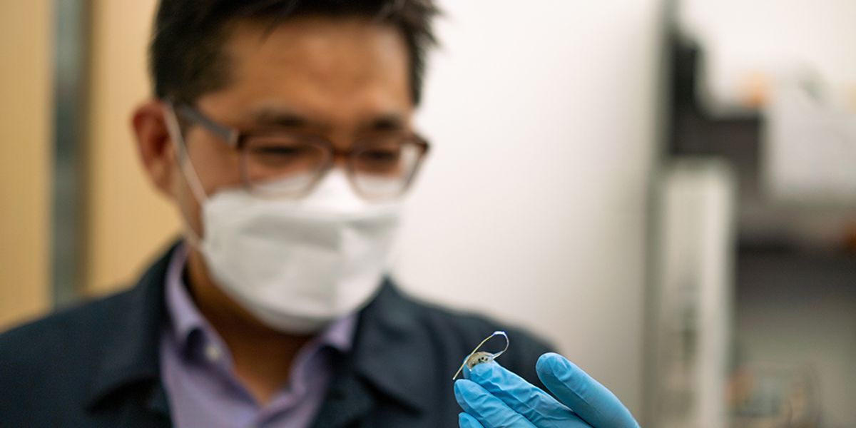 Dr. Sung II Park and his collaborators have created a tiny, wireless device that uses light to signal a feeling of fullness. | Image: Matthew Linguist, Texas A&M Engineering